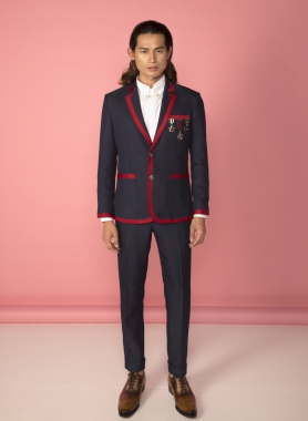 Vest xanh đen viền ruy băng