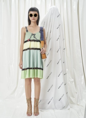 Đầm hai dây phối lưới