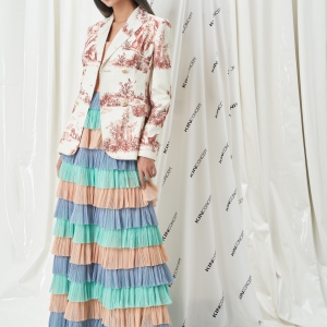 Đầm maxi xếp li