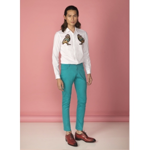 Áo sơ mi thêu hoạ tiết chim