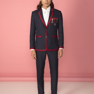 Vest xanh đen viền ruy băng